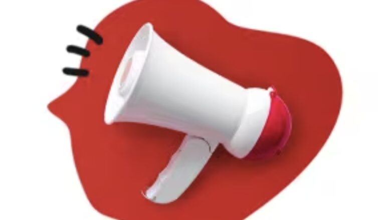 White and red megaphone symbolilzing MSBAs Announcements mailing list